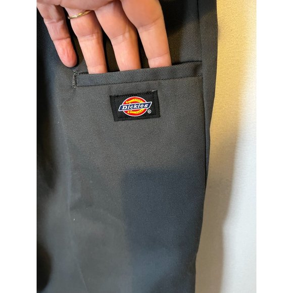 DICKIES Loose Fit Double Knee Work Pants Uniform Charcoal Gray Pockets - Picture 8 of 12